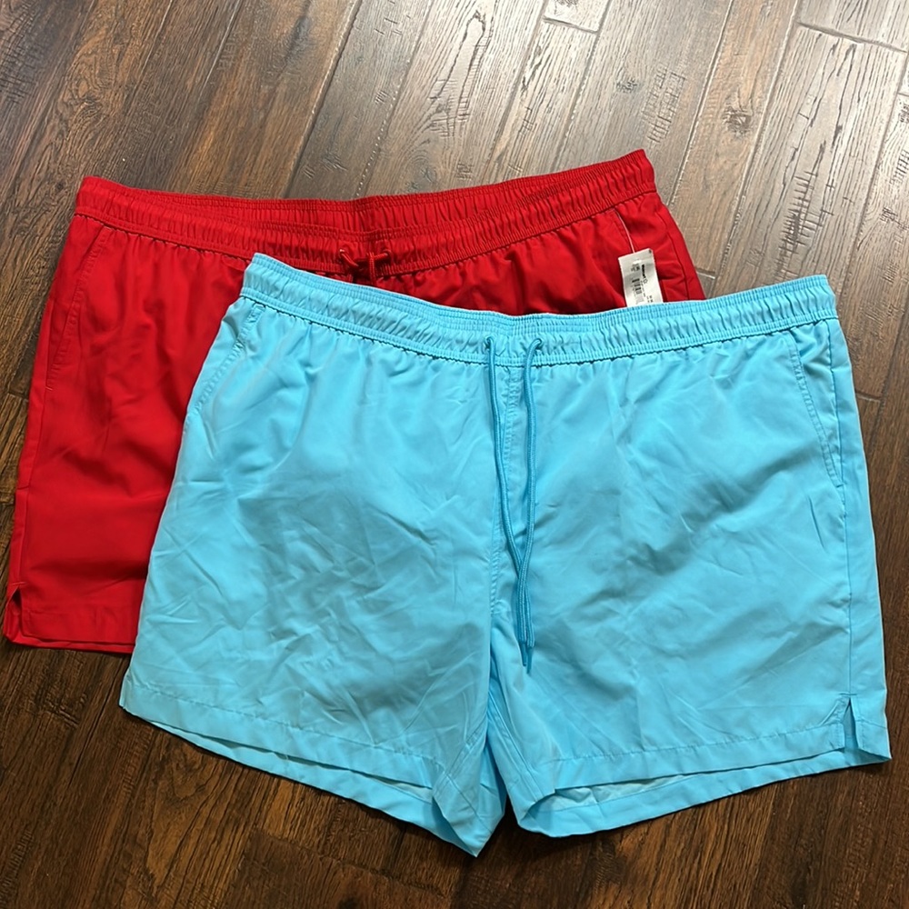 Lot of Two George Men Basic Elastic waist Pullover Swim Shorts Sizes 3XL (48-50)